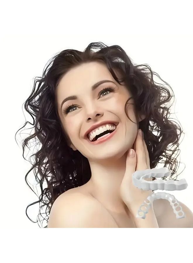 مجموعة أطقم الأسنان العلوية والسفلية مع صندوق تخزين 3 قطع ابتسامة أنيقة للرجال والنساء - Image 2